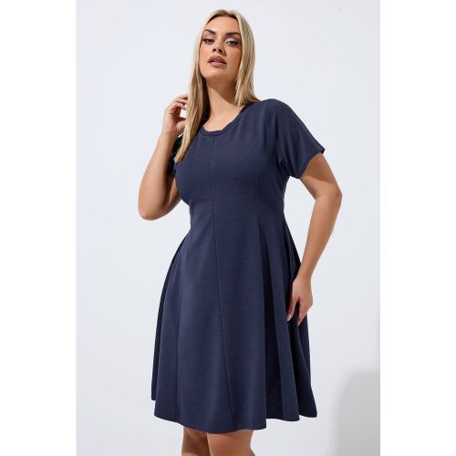 Robe Patineuse Plissée Bleu Marine Size 38 - Limited Collection - Modalova