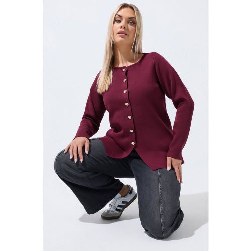 Cardigan En Maille Compacte Rouge Bordeaux Cobalt Size 66-68 - Limited Collection - Modalova