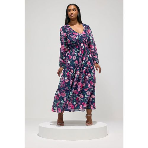 Robe Bleu Marine À Fleurs Size 44 - Yours London - Modalova