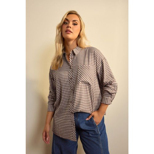 Chemise À Boutons Marron À Carreaux Size 44 - Yours - Modalova