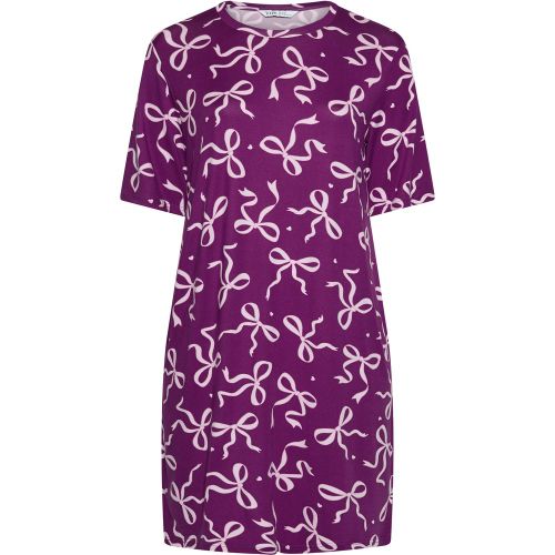 Chemise De Nuit Au Toucher Doux Bordeaux Avec Nœud Size 42-44 - Yours - Modalova