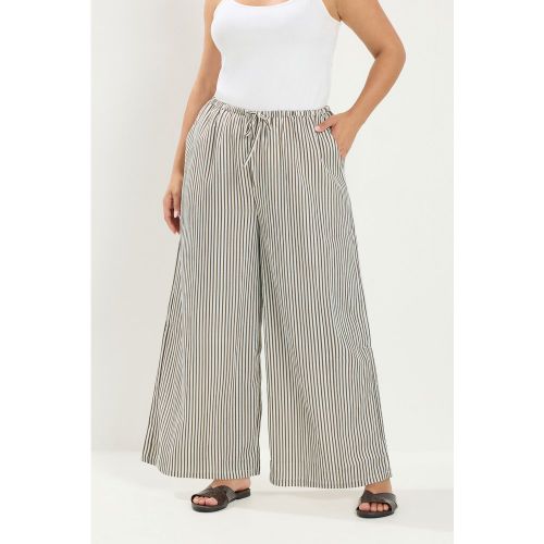 Pantalon Large Marron Et Blanc À Rayures Size Short > 50-52 - Yours - Modalova