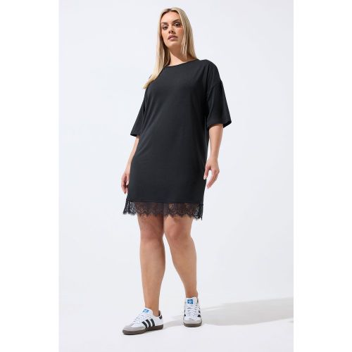Robe Courte Noire Bordée De Dentelle Size 44 - Limited Collection - Modalova