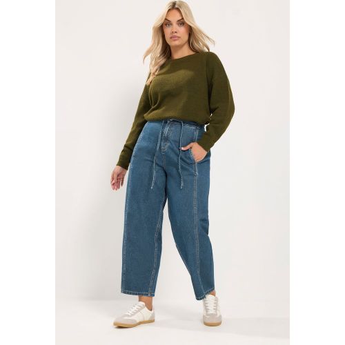 Jean Barrel Bleu À Coutures Apparentes Sur Le Devant Size 52 - Yours - Modalova