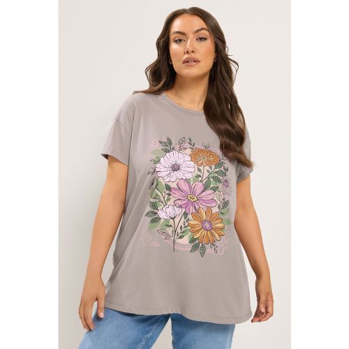Tshirt Marron Moka À Fleurs Cloutées Size 48 - Yours - Modalova