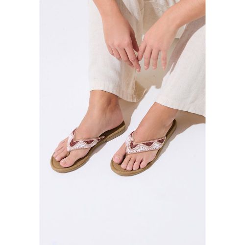 Sandales À Perles En Daim Rose, Wide E & Extra Wide Eee Fitsize 43E - Yours - Modalova