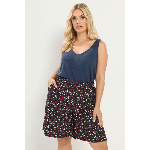 Short Noir À Imprimé Cerise Size 40 - Yours - Modalova