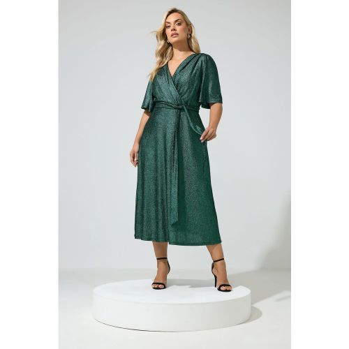Robe Cachecœur Longue Vert Métallisé Size 44 - Yours London - Modalova