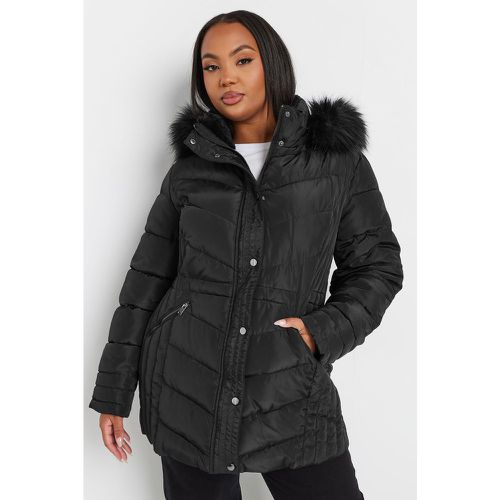 Curve Black Padded Coat, Grande Taille & Courbes - Yours - Modalova