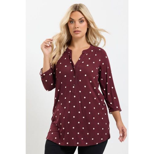 Chemise Bordeaux À Imprimé Tacheté Avec Demipatte De Boutonnage Size 54-56 - Yours - Modalova