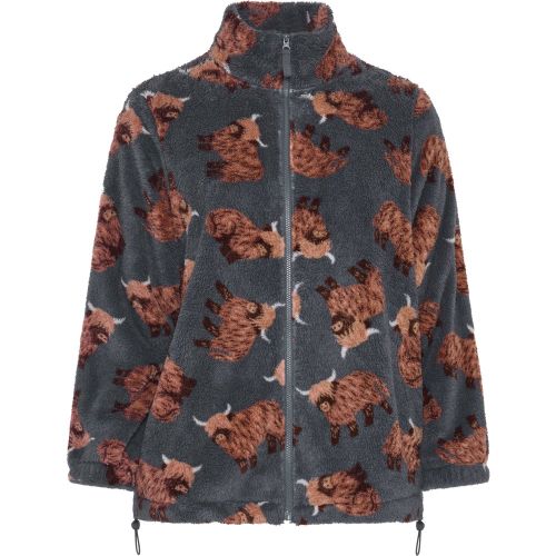 Polaire Légère Zippée Grise À Imprimé Animalier Size 54-56 - Yours - Modalova