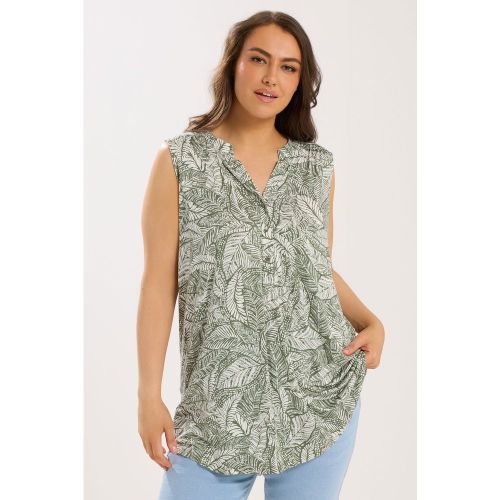 Chemisier Sans Manches Blanc Ivoire À Imprimé Feuilles Size 66-68 - Yours - Modalova