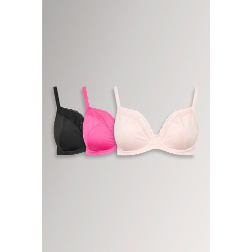 Lot De 3 Soutiensgorge Rose & Noir Animal En Filet Size 100E - Yours - Modalova