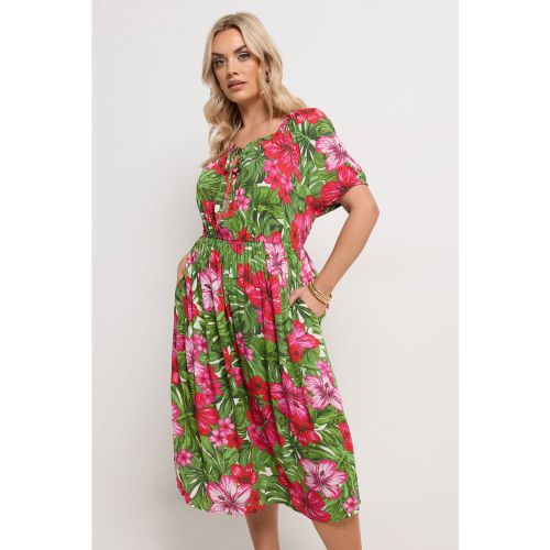 Robe Longue Verte À Fleurs Size 48 - Yours - Modalova