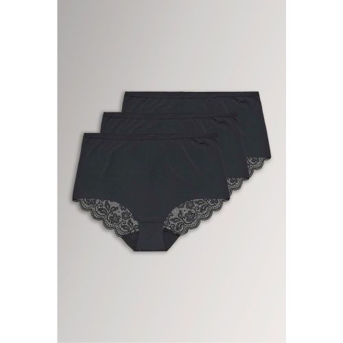 Lot De 3 Culottes Noires Dentelle Size 58-60 - Yours - Modalova