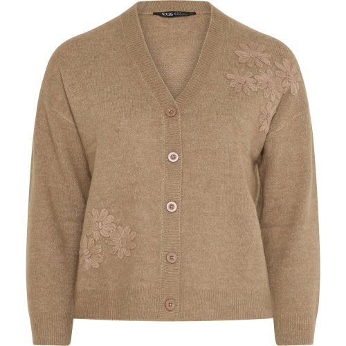 Curve Applique Flower Long Sleeve Cardigan Size 58-60 - Yours - Modalova