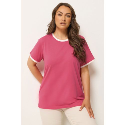 Tshirt Rose À Bordures Contrastantes Size 62-64 - Yours - Modalova