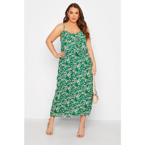 Robe Floral Volanté En Maxi , Grande Taille & Courbes - Yours London - Modalova