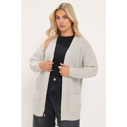 Cardigan En Maille Gaufrée Marron Naturel Size 50-52 - Yours - Modalova