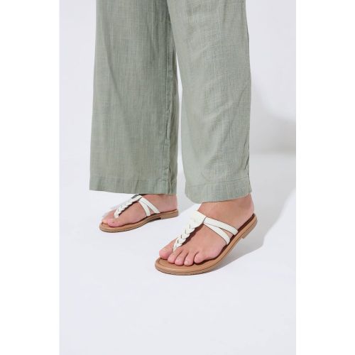 Sandales Tressées En Similicuir Blanc, Wide E Fitsize 37E - Yours - Modalova