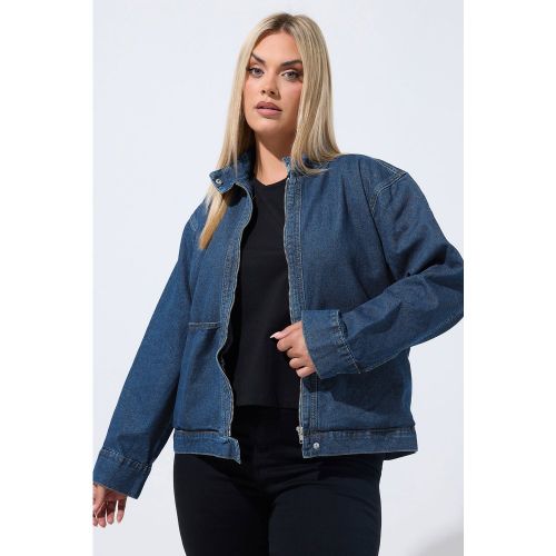Veste En Denim Bleu Indigo À Col Cheminée Size 38 - Limited Collection - Modalova