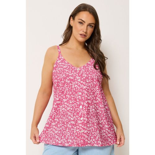 Caraco Grande Taille Rose À Boutons Et Fleurs Imprimées Size 50-52 - Yours - Modalova