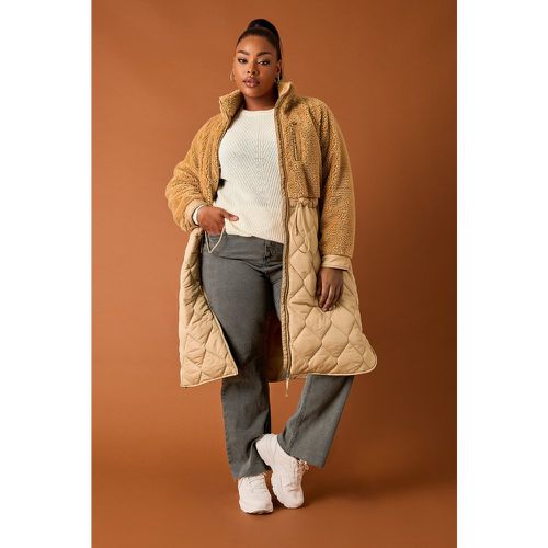 Manteau Midaxi Caramel Peluche & Molletonné , Grande Taille & Courbes - Yours - Modalova