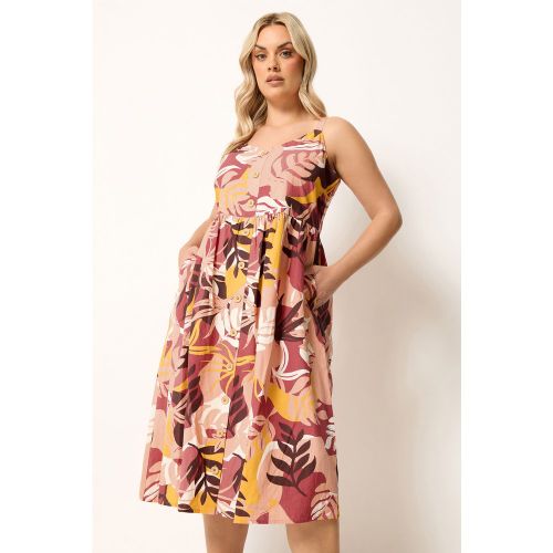 Robe Milongue En Lin À Imprimé Tropical Size 58-60 - Yours - Modalova
