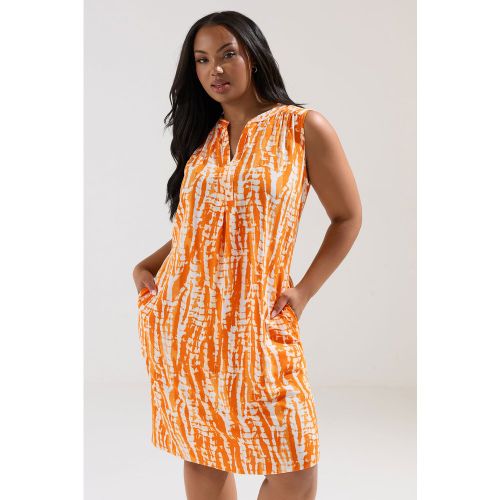 Robe Courte À Motif Abstrait Avec Encolure Fendue Size 50-52 - Yours - Modalova
