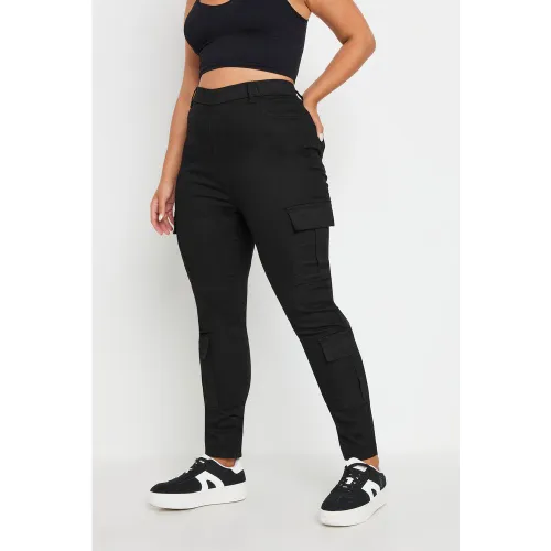 Jegging Cargo Noir À Poches Size 42 - Yours - Modalova