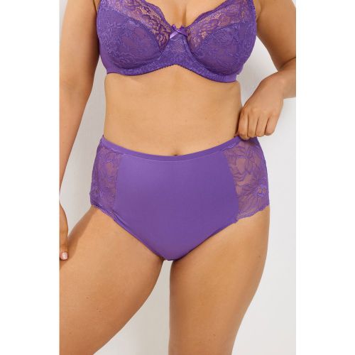 Culotte Couvrante Violette En Microfibre Et Dentelle Size 54-56 - Yours - Modalova
