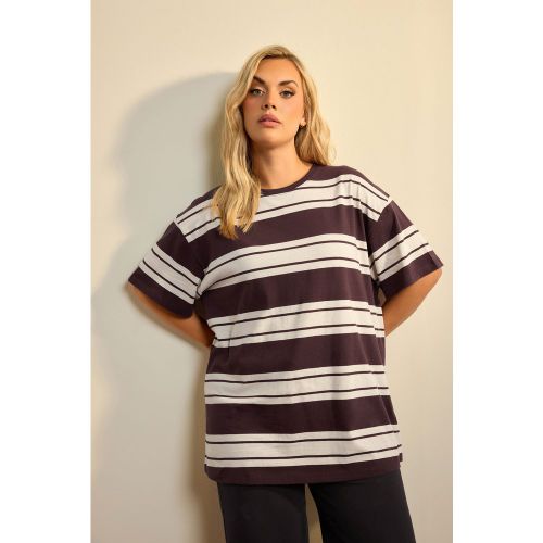 Tshirt Marron Chocolat À Rayures Size 40 - Yours - Modalova