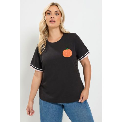 Tshirt Noir En Tissu Bouclette À Motif Citrouille Size 40 - Yours - Modalova