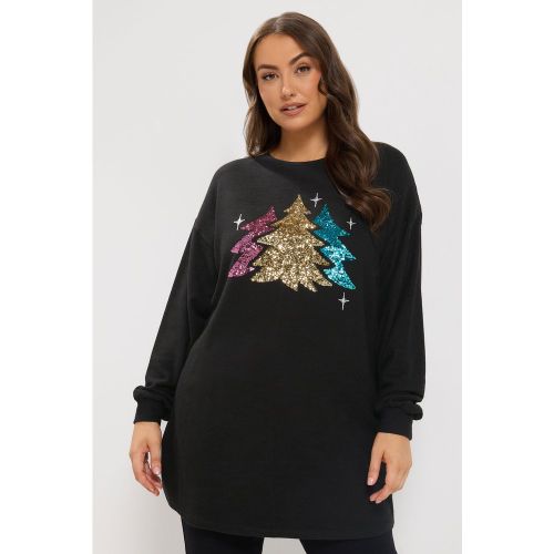 Plus Size Sequin Christmas Tree Novelty Jumper Size 50-52 - Yours - Modalova