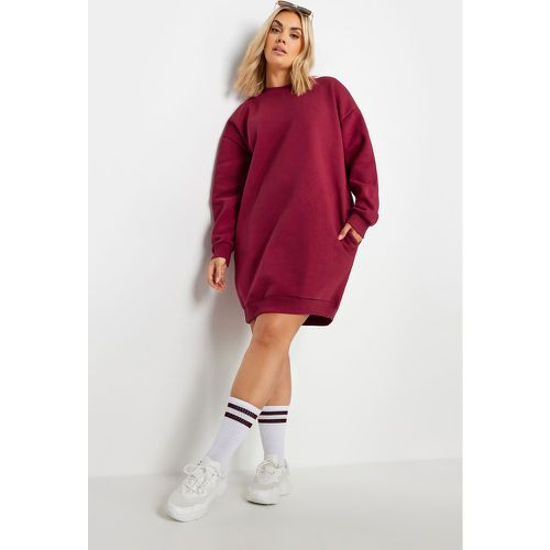 Curve Burgundy Red Sweatshirt Style Dress, Grande Taille & Courbes - Yours - Modalova