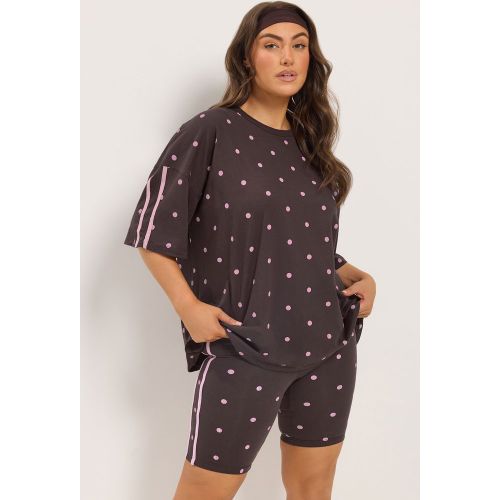 Active Tshirt Marron Chocolat À Pois Size 50-52 - Yours - Modalova