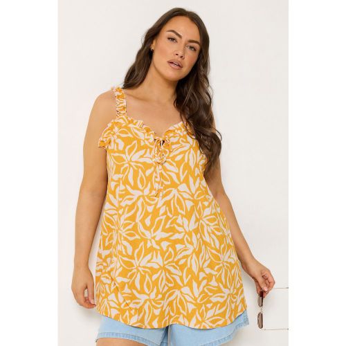 Débardeur Volanté Jaune À Motif Abstrait Size 58-60 - Yours - Modalova