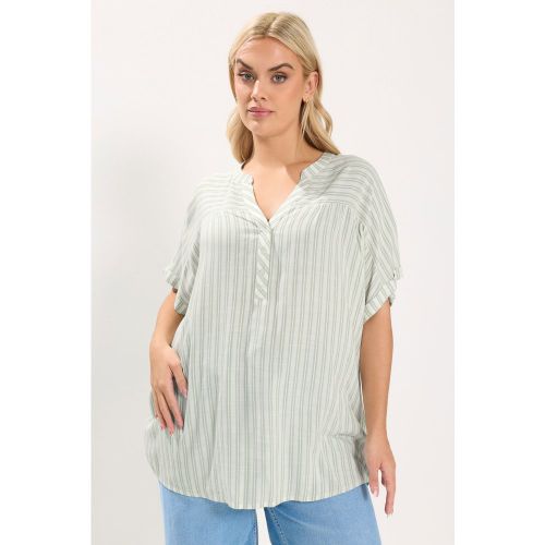 Haut Blanc Et Vert Rayé À Encolure Fendue Size 62-64 - Yours - Modalova