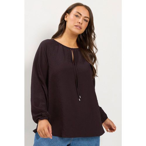 Blouse Violette Texturée À Manches Longues Size 44 - Yours - Modalova