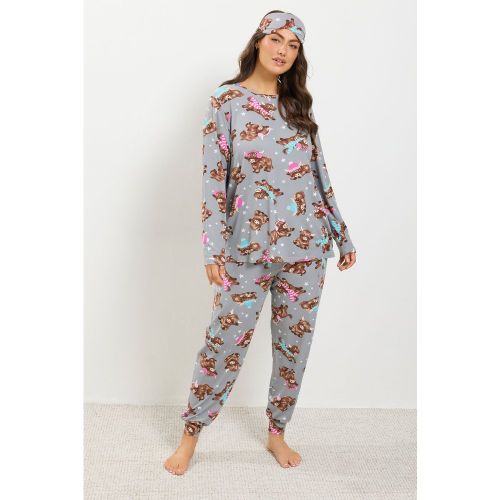 Ensemble De Pyjama Gris À Motif Vache Des Highlands Au Toucher Doux Size 50-52 - Yours - Modalova
