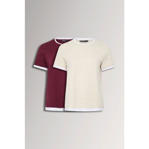Et Lot De 2 Tshirts 2 En 1 En Coton Rouge Et Marron Naturelsize 42 - Yours - Modalova