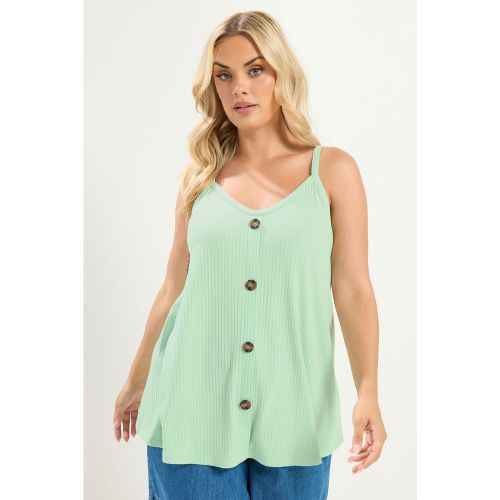 Débardeur Évasé Vert Menthe En Maille Côtelée Size 58-60 - Yours - Modalova