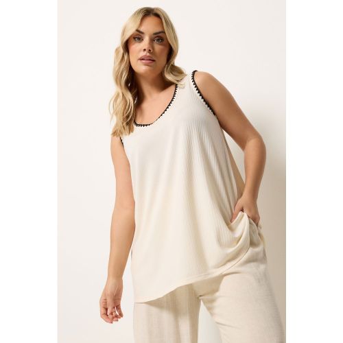 Débardeur Crème À Surpiqûres Contrastées Size 46 - Yours - Modalova