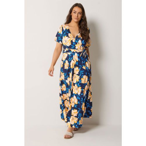 Robe Cachecœur Bleu Marine À Fleurs Size 44 - Yours - Modalova