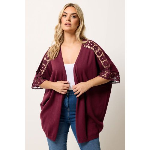 Kimono Bordeaux À Manches En Crochet Size 42-44 - Yours - Modalova