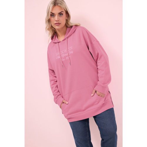 Sweat À Capuche Rose Brodé « Brooklyn » Size 46 - Yours - Modalova