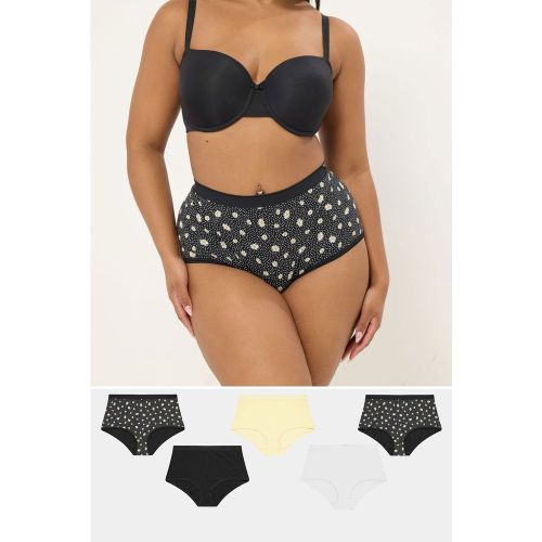 Lot De 5 Culottes Couvrantes Noires Et Jaunes À Motif De Marguerites Size 62-64 - Yours - Modalova