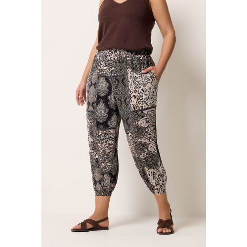 Pantalon Court Noir À Motif Cachemire Size 48 - Yours - Modalova