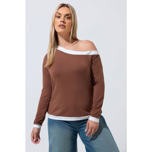 Top Contrasté Marron Chocolat À Épaules Dénudées Size 50-52 - Limited Collection - Modalova