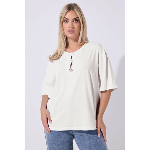 Tshirt Blanc À Fleurs Size 48 - Limited Collection - Modalova